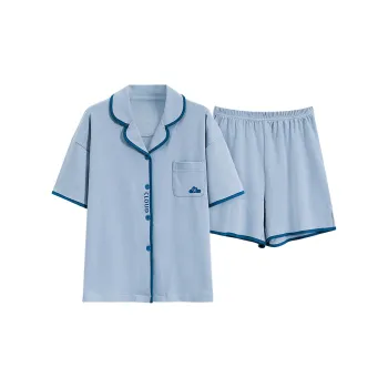 Qiao Ni Tong Pajama Set Women's Gentle Blue