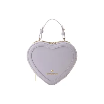 SAMANTHA THAVASA Synthetic Leather Heart Shaped Bag, Shoulder Bag, Crossbody Bag, Handbag Women's Lavender