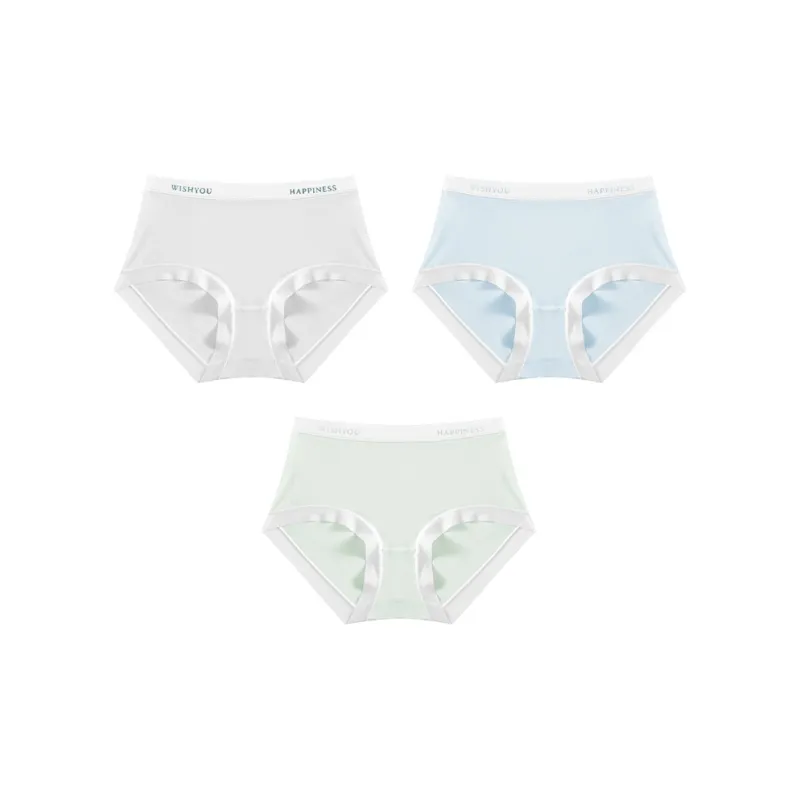 Ordifen Solid Color Ice Silk Underpants Women's 3 Pack-0