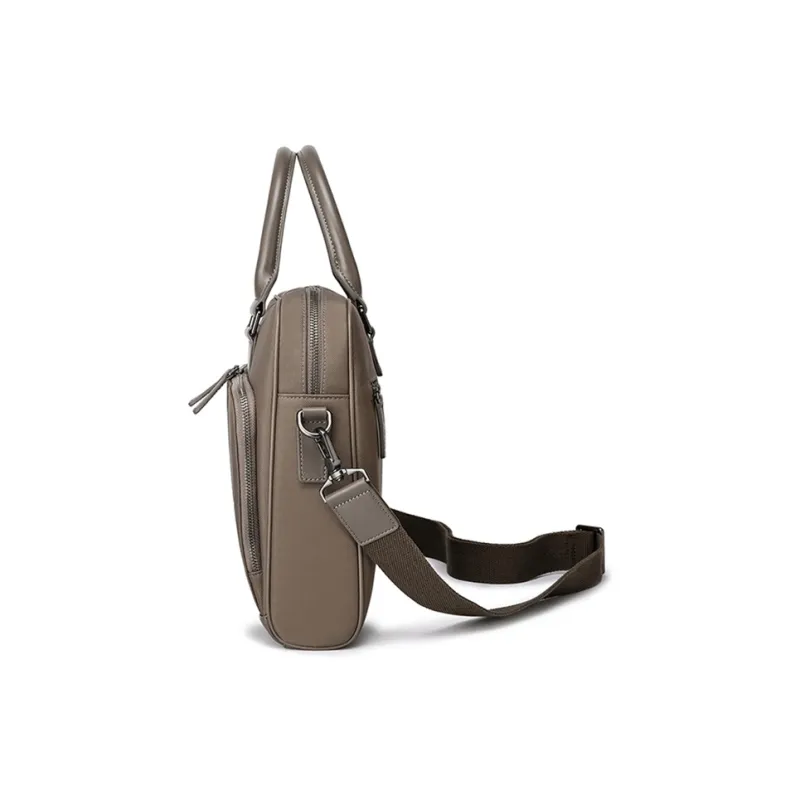 FAIRWHALE Oxford With Cow Leather Handbag Men's Misty Brown-2