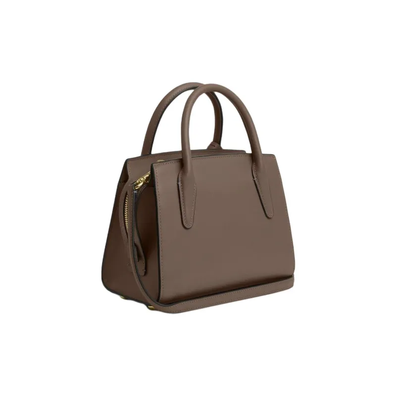 COACH Refined Calfskin Shoulder Bag, Crossbody Bag, Handbag Trumpets Women's Tan-1