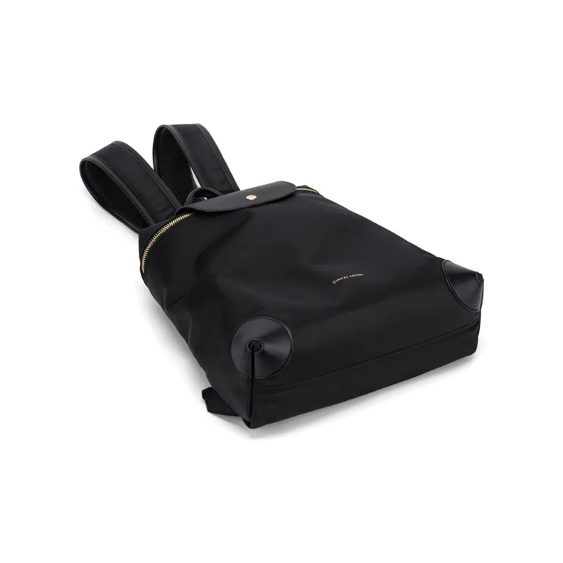 Simvay Clos Fabric With Synthetic Leather Backpacks Backpack Large Size Women's Black/Khaki-5