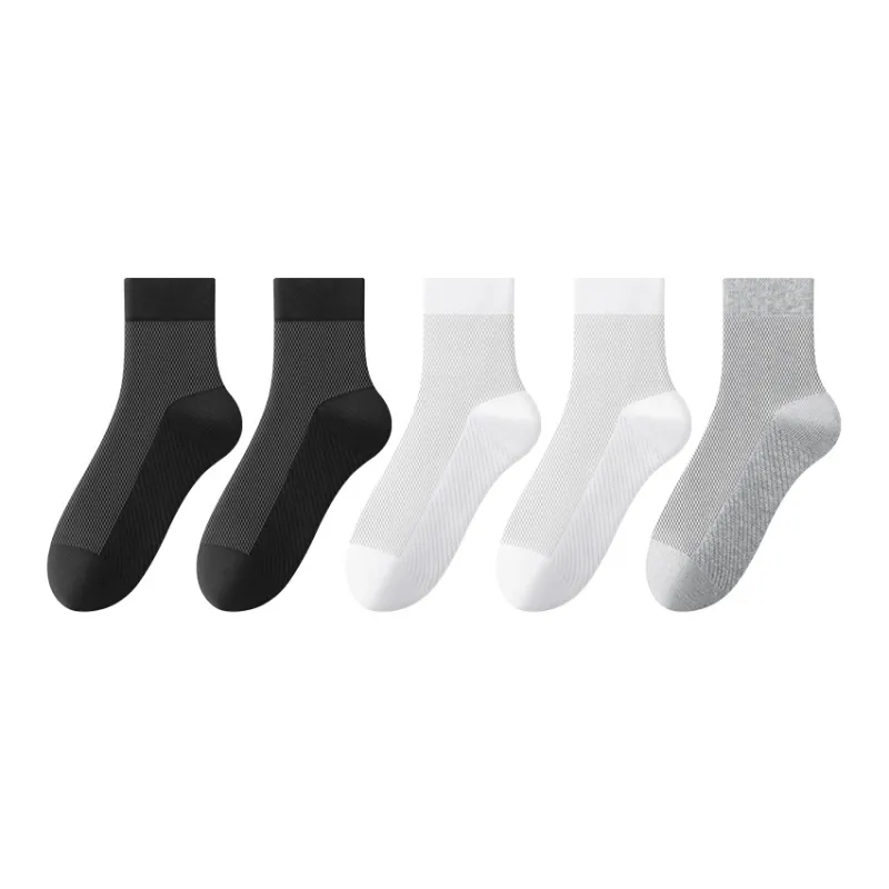 H YXIANG Mid Calf Socks Men's 5 Pack-5