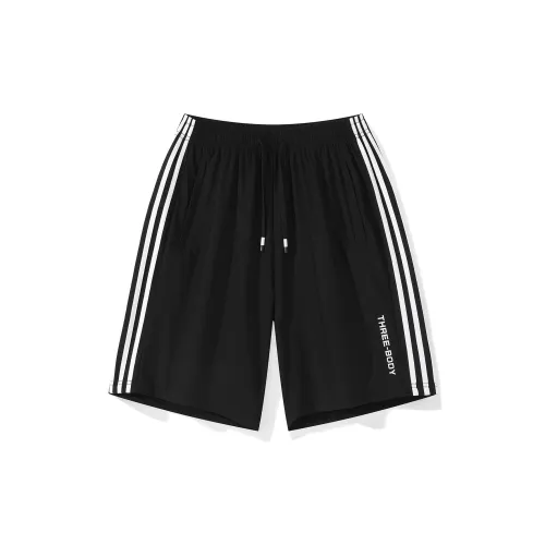 THREE-BODY Casual Shorts Unisex Black