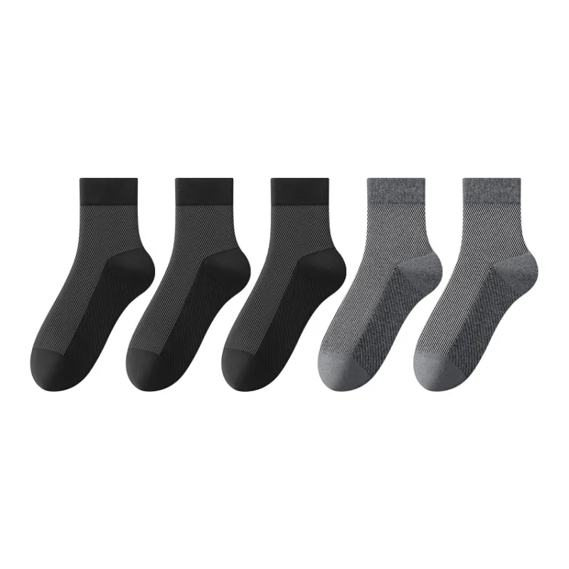 H YXIANG Mid Calf Socks Men's 5 Pack-6