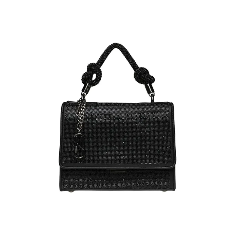 STEVE MADDEN Polyester Shoulder Bag Crossbody Bag Handbag Small Size Women's Black/Silver-0