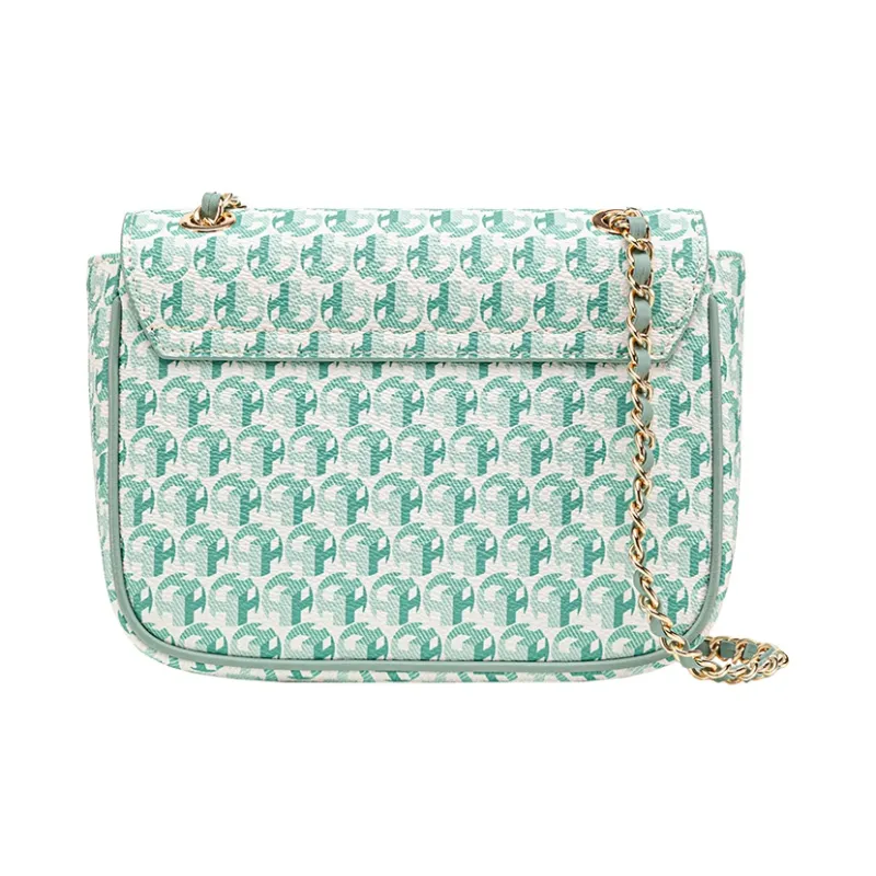 VANESSA HOGAN PVC Chain Envelope Bag Shoulder Bag Women's Green-3