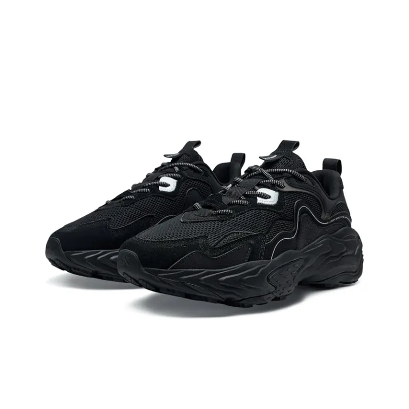 XTEP Migratory Lightweight Height Increasing Coverage Casual Shoes Men's Black/New Metallic Silver-3