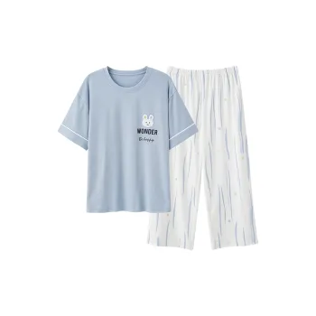 Colorful Pajama Set Women's Steel Blue