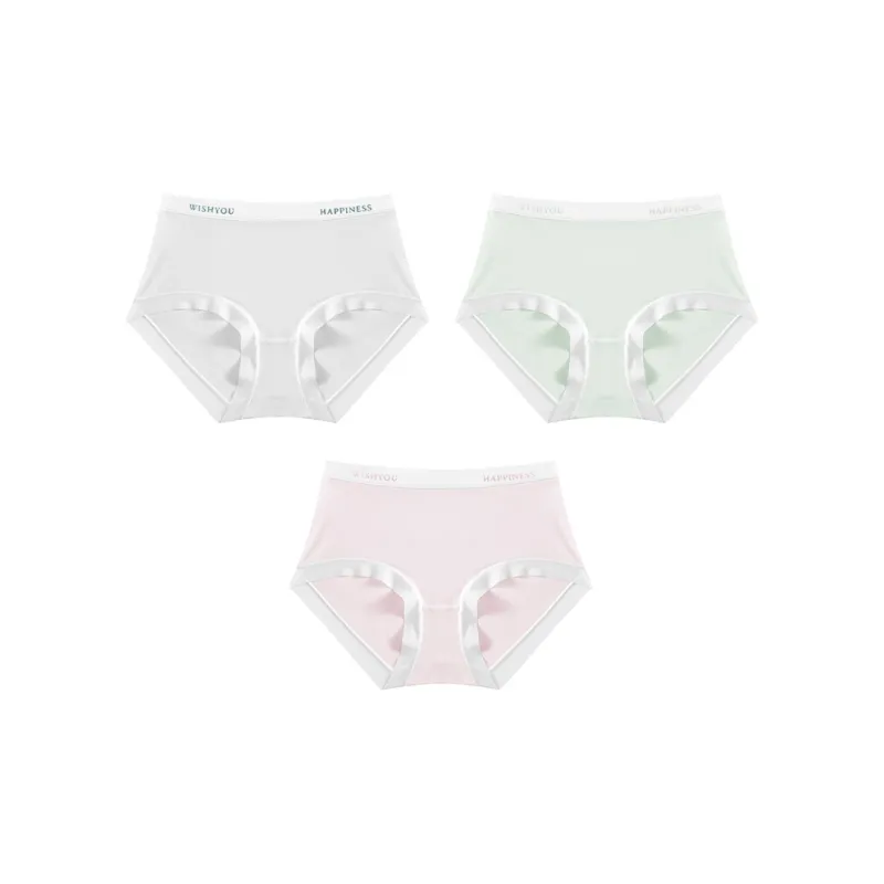 Ordifen Solid Color Ice Silk Underpants Women's 3 Pack-11
