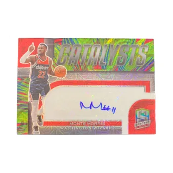 PANINI Monte Morris 2022 23 Wizards Spectra Mojo Parallel 16/25 Signature Player Card Access Pass Sports Cards 1 Pc