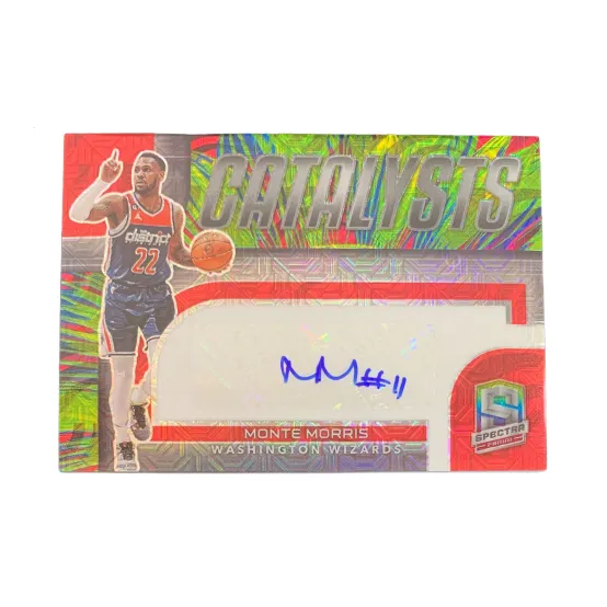 PANINI Monte Morris 2022 23 Wizards Spectra Mojo Parallel 16/25 Signature Player Card Access Pass Sports Cards 1 Pc-0