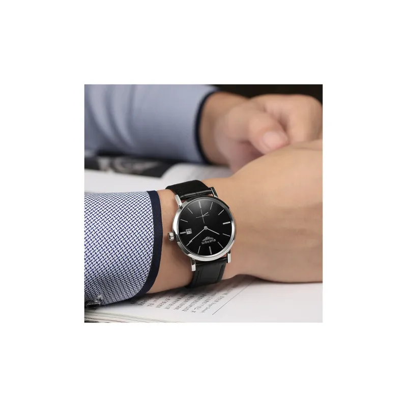 GUANQIN GUANQIN GJ16028.TDP Mechanical Movement Genuine Leather Strap Watch Men's Watches Black Dial-1