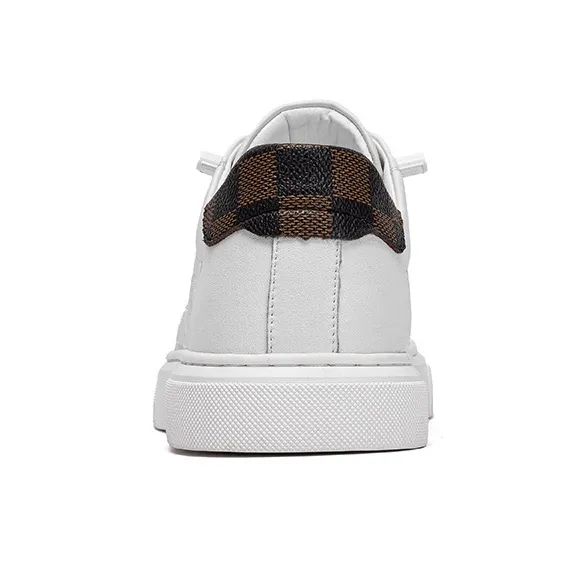 JOSINY Lightweight And Breathable Low-Top Skateboard Shoes Men's White Black-3
