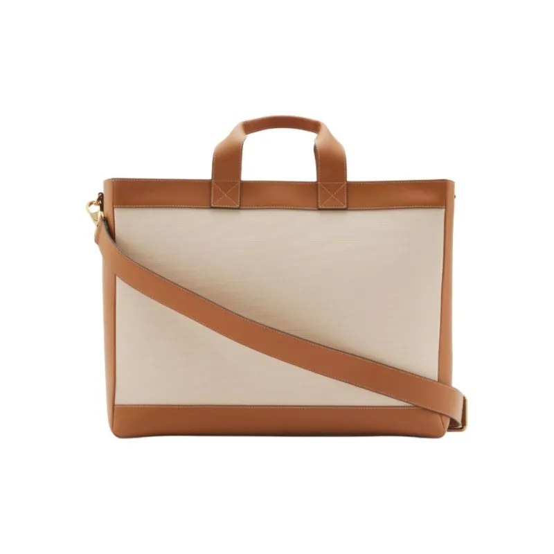 Burberry Cotton Canvas Shoulder Bag, Crossbody Bag, Handbag Women's Natural Tawny-1