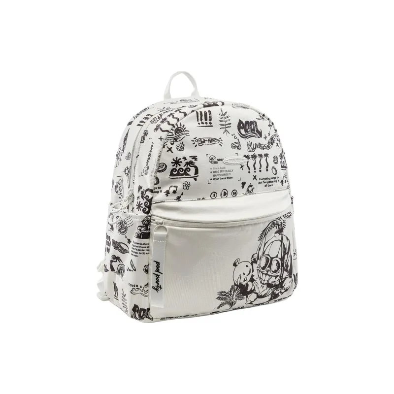LiNing League Of Legends Collaboration Polyester Backpack Regular Unisex Ivory & Black All Over Print-1