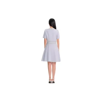 Blood Glitter Short-Sleeved Dresses Women's Light Blue