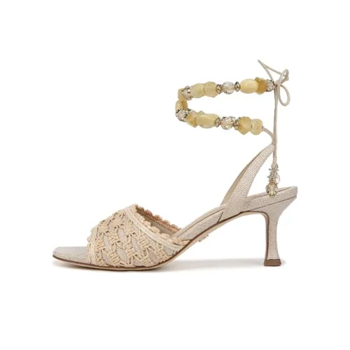 SAM EDELMAN One Strap Sandals 6cm Women's Linen White