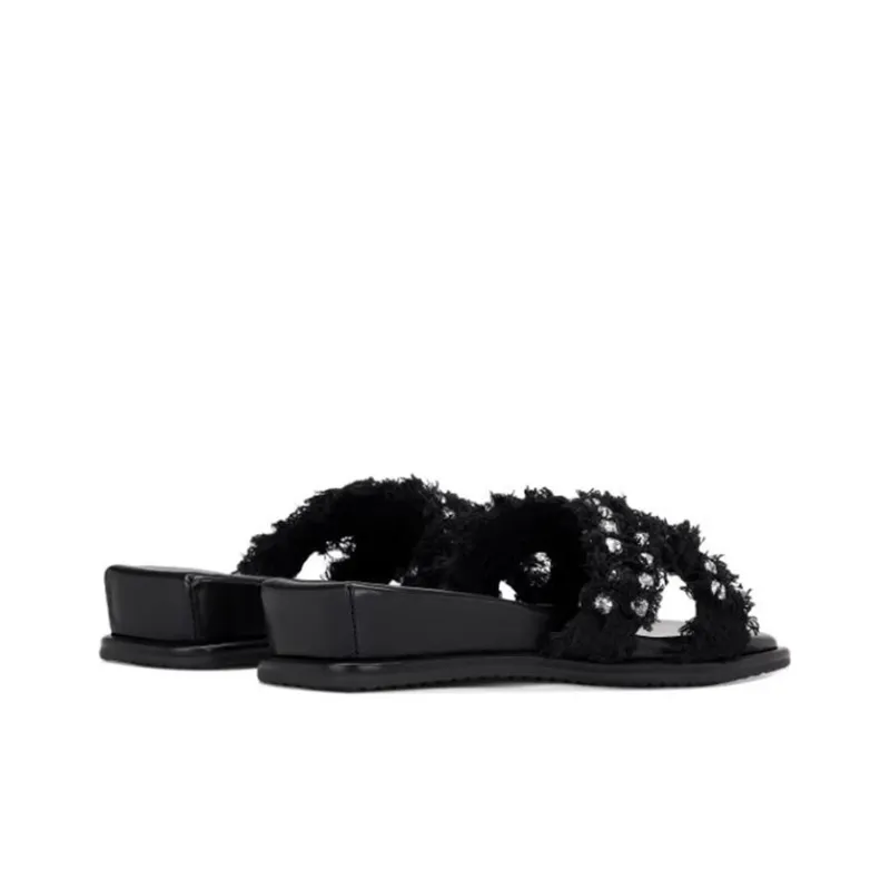 JESSICA SOPHIA Rubber Sole Rhinestone Slip Resistant Abrasion Resistant Slide Slippers Women's-4