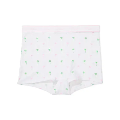 Victoria's Secret PINK LOGO COTTON HIGH-WAIST BOYSHORT PANTY / OWPP Underpants Women's 1 Pack Glossy White