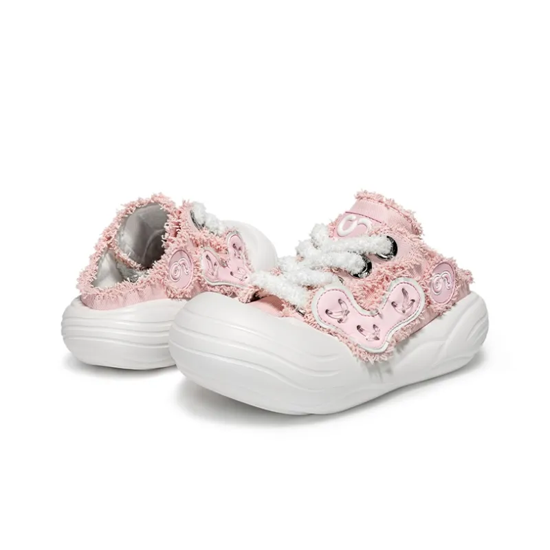 CN Cheeseberry Anti Slip Wear Resistant Breathable Lightweight Height Increasing Low Top Canvas Shoes Unisex Pink-2