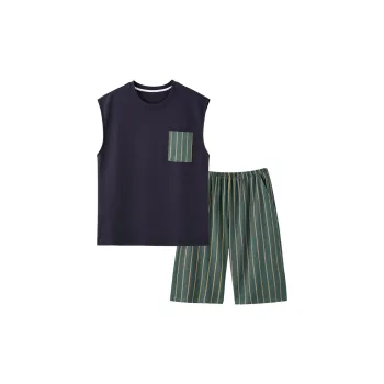 The Story Of The Flower Season Pajama Set Men's Black