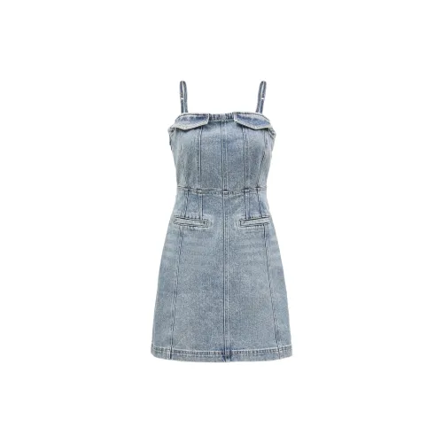 ONLY Sleeveless Dresses Women's J33 350 Washable Denim Blue