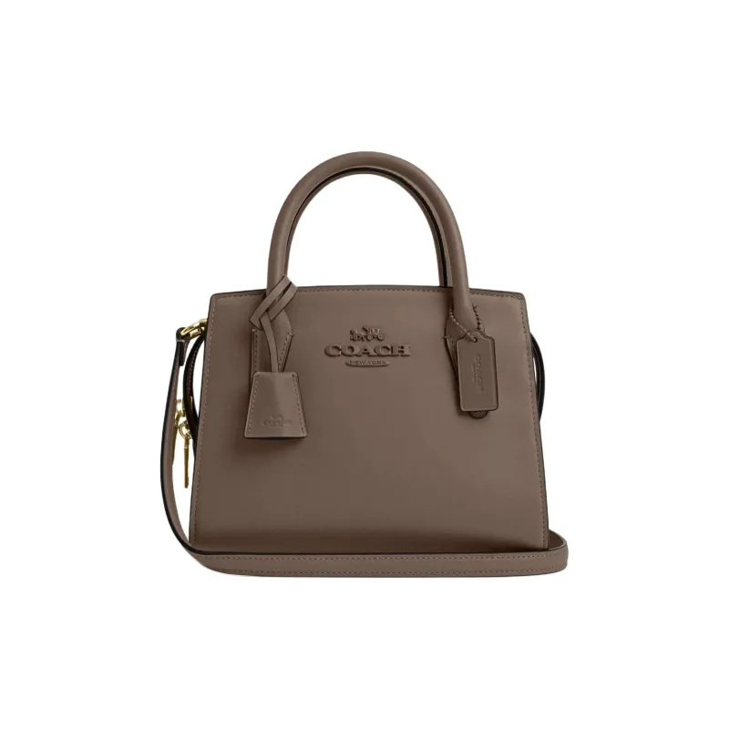 COACH Refined Calfskin Shoulder Bag, Crossbody Bag, Handbag Trumpets Women's Tan-0