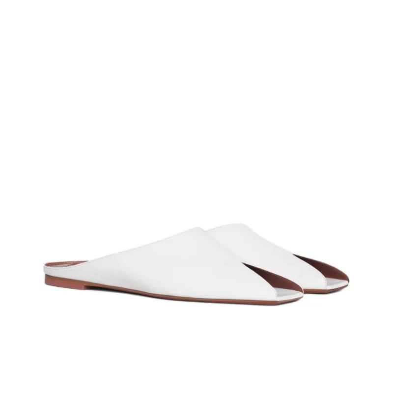 Alaia Slide Slippers Women's White-2