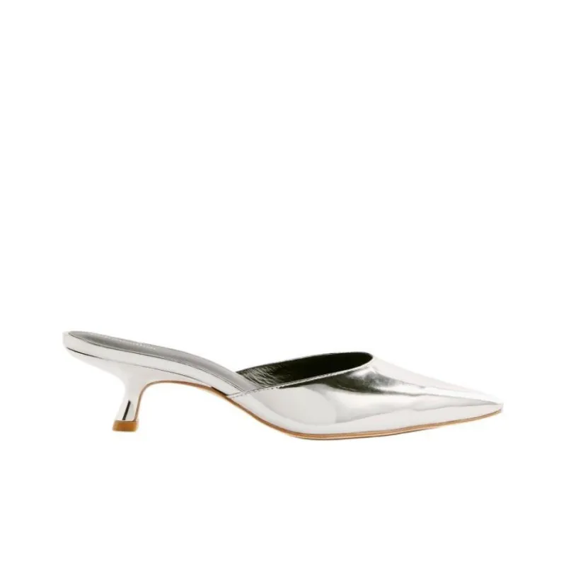 REFORMATION Wrap-toe Slippers Women's Silver-1