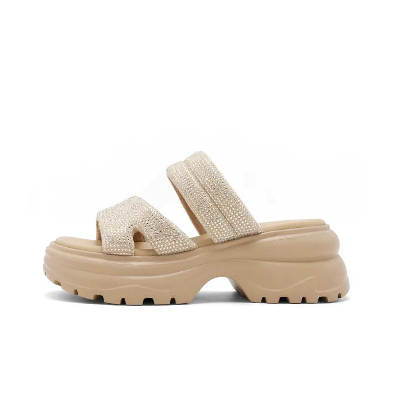 Senda Slide Slippers Women's Sticker Leather Shoes-5