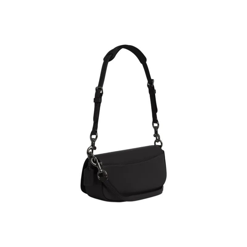 COACH Calfskin Shoulder Bag, Crossbody Bag, Handbag Trumpets Women's Black-1
