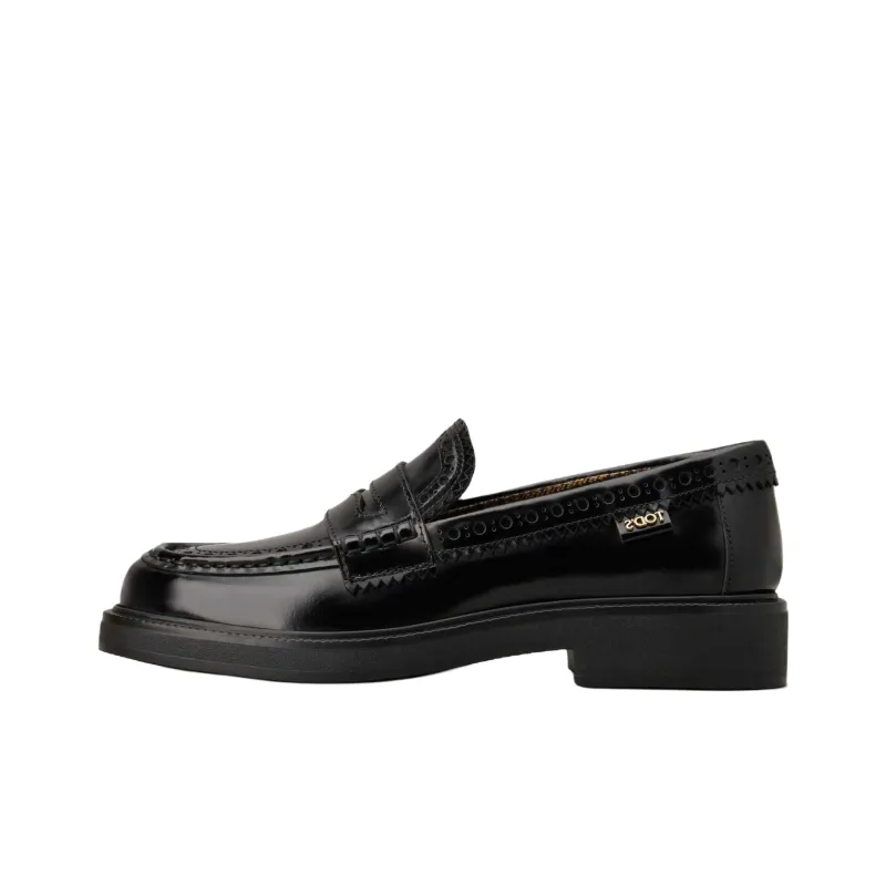 TOD'S Brogue Trim Almond Toe Loafers Women's-0