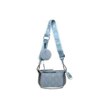 STEVE MADDEN PU Leather Shoulder Bag Crossbody Bag Large Size Unisex Denim Blue