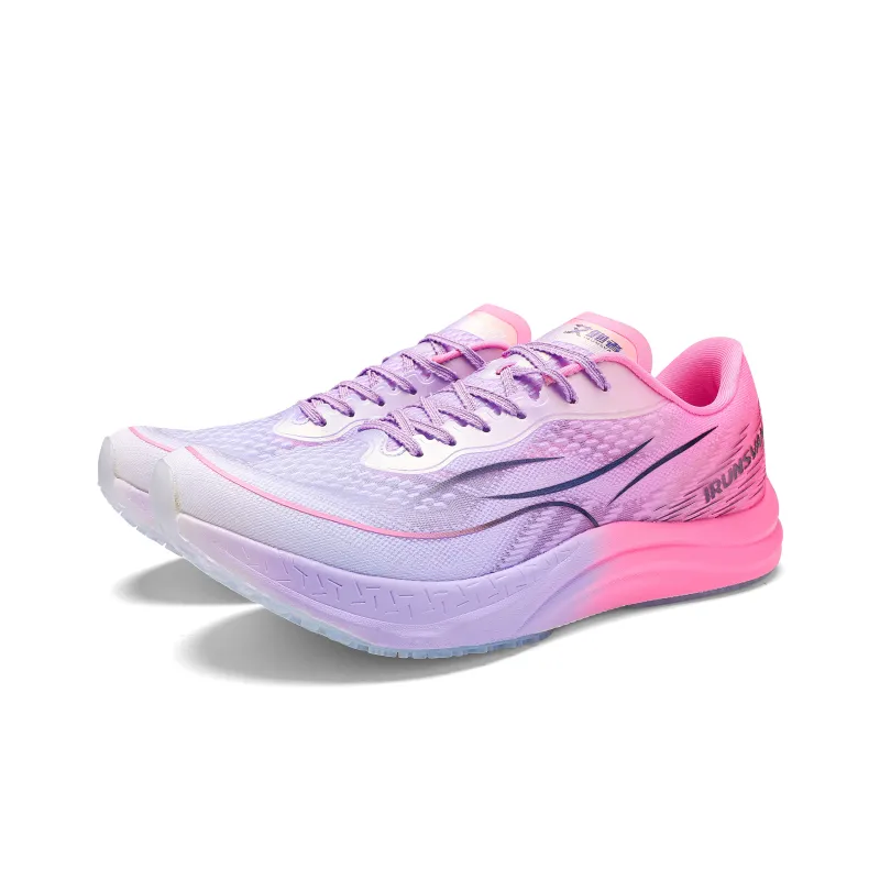 IRUNSVAN Low-Top Running Shoes Unisex Neon Pink Gradating Purple-2