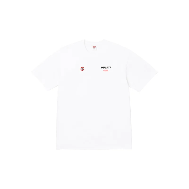 Supreme X DUCATI SS24 WEEK16 LOGO TEE - Unisex Regular Fit Short Sleeve T-shirt With Back Logo Print-3
