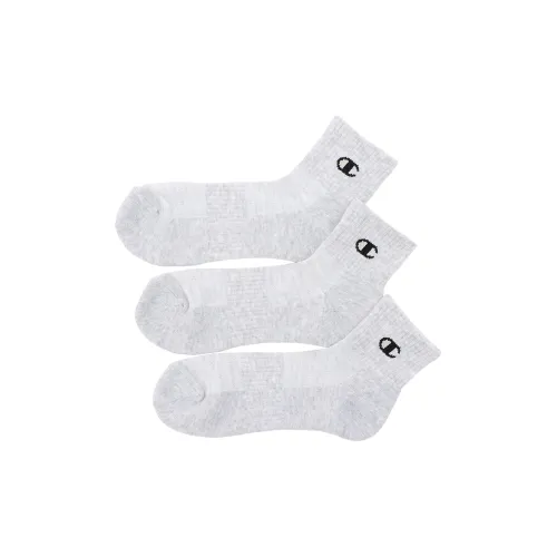 Champion SS24 Mid-Calf Socks Men's 3 Pack Silver Gray
