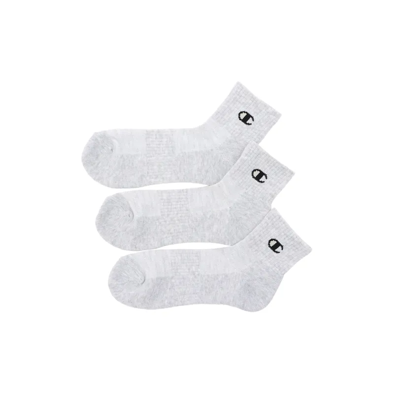 Champion SS24 Mid Calf Socks Men's 3 Pack Silver Gray-0