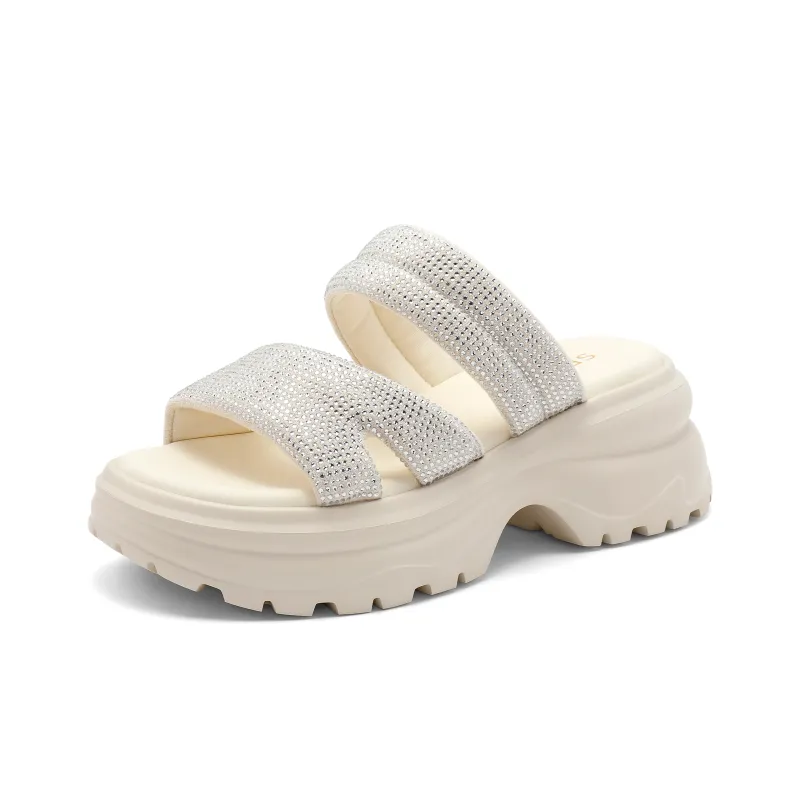 Senda Slide Slippers Women's Sticker Leather Shoes-1