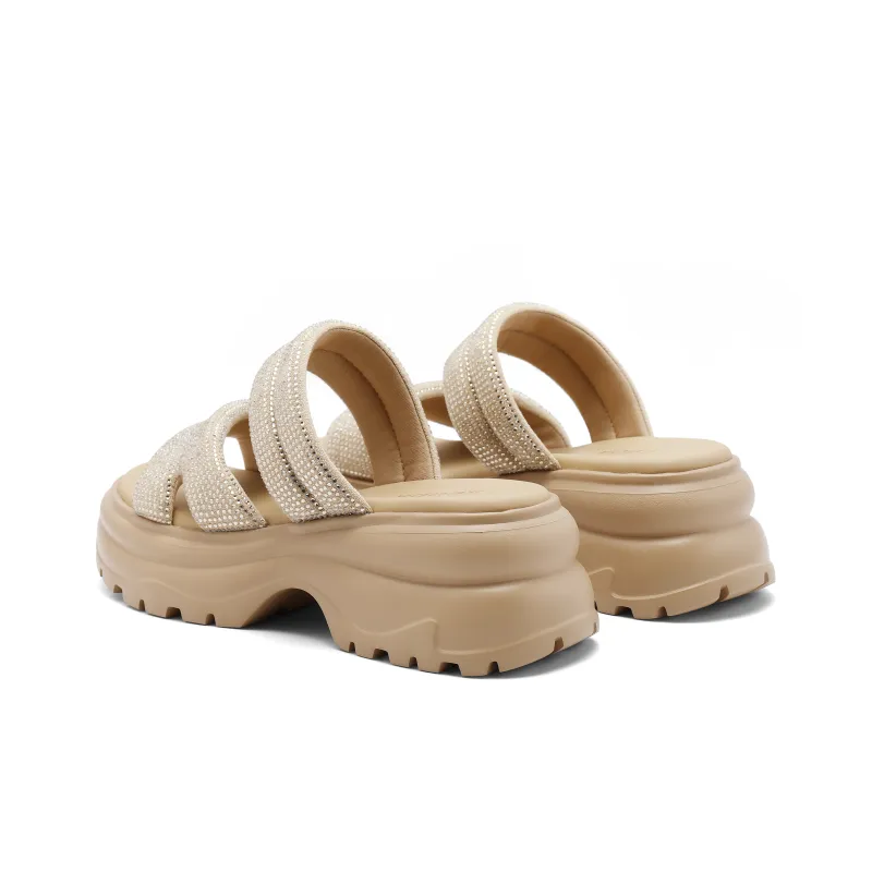Senda Slide Slippers Women's Sticker Leather Shoes-8