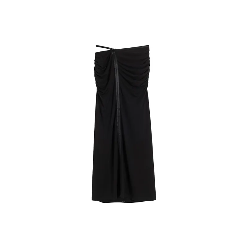 Ouyang Casual Long Skirts Women's Black-1
