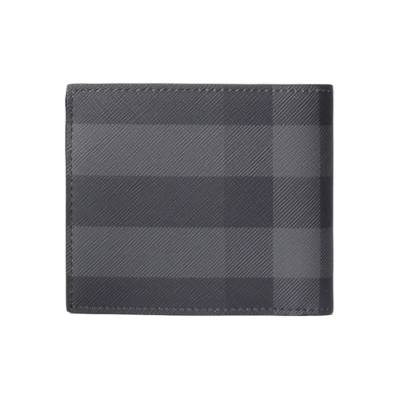 Burberry Polyurethane Short Wallets Men's Charcoal Gray-2