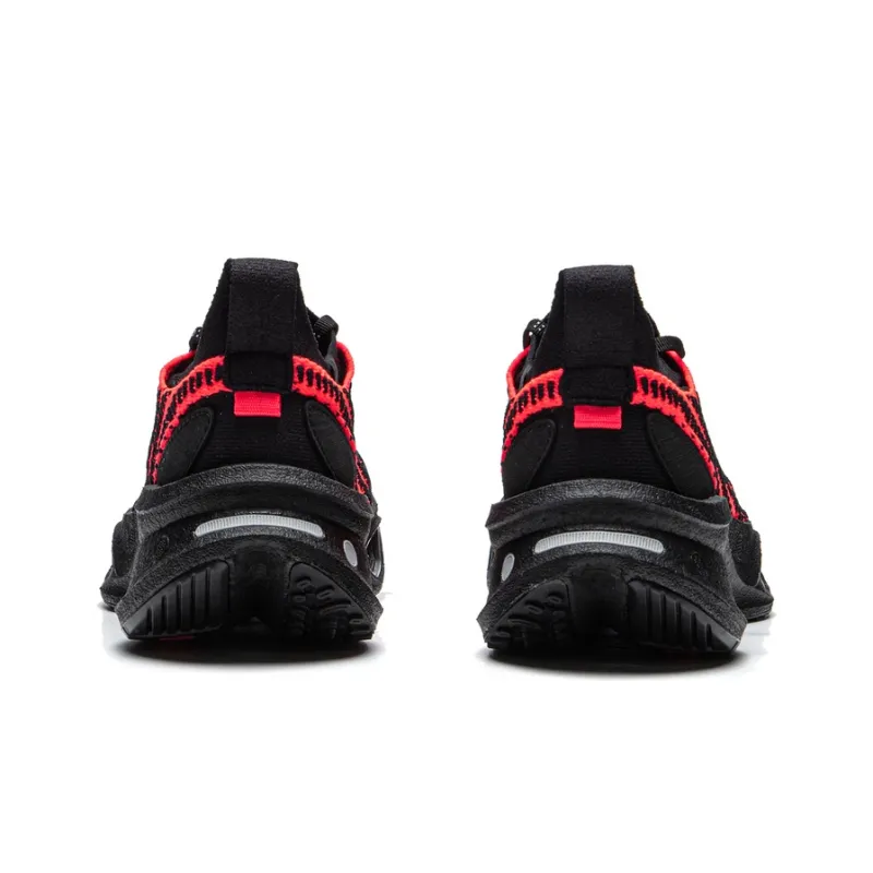LiNing Anti Slip Wear Resistant Low Top Casual Shoes Unisex Red Black-4