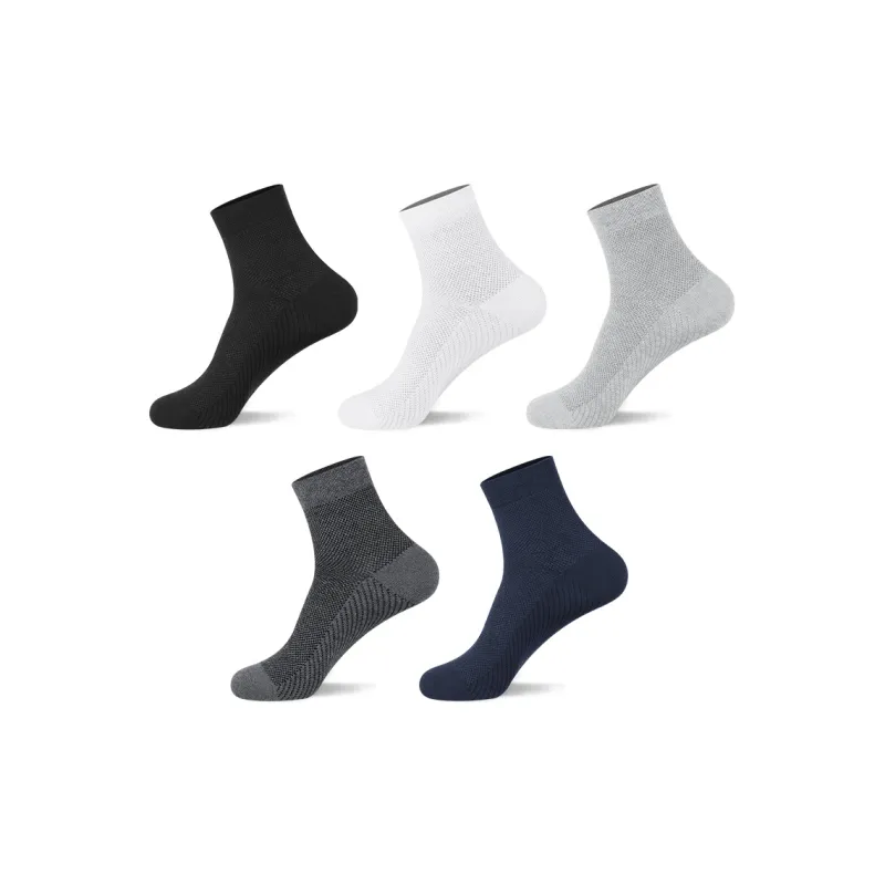 H YXIANG Mid Calf Socks Men's 5 Pack-1