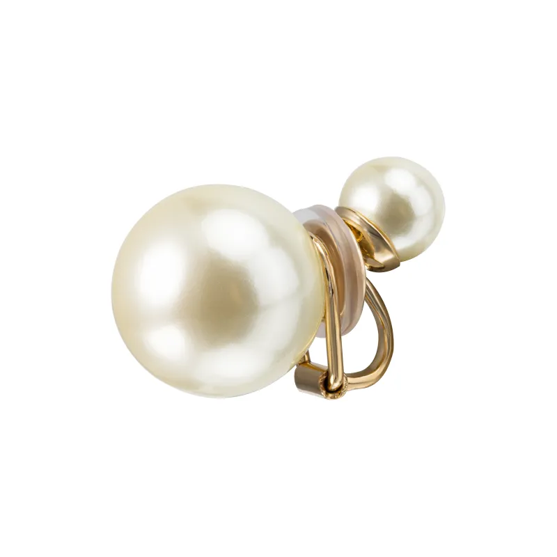 DIOR Gold Plated Earrings Women's Ivory-1