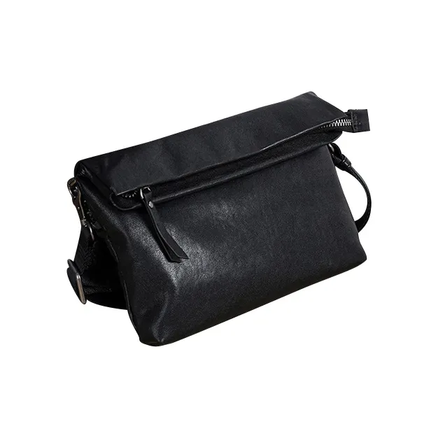 DOSRFINI Genuine Leather Crossbody Bag Small Size Men's Black-1