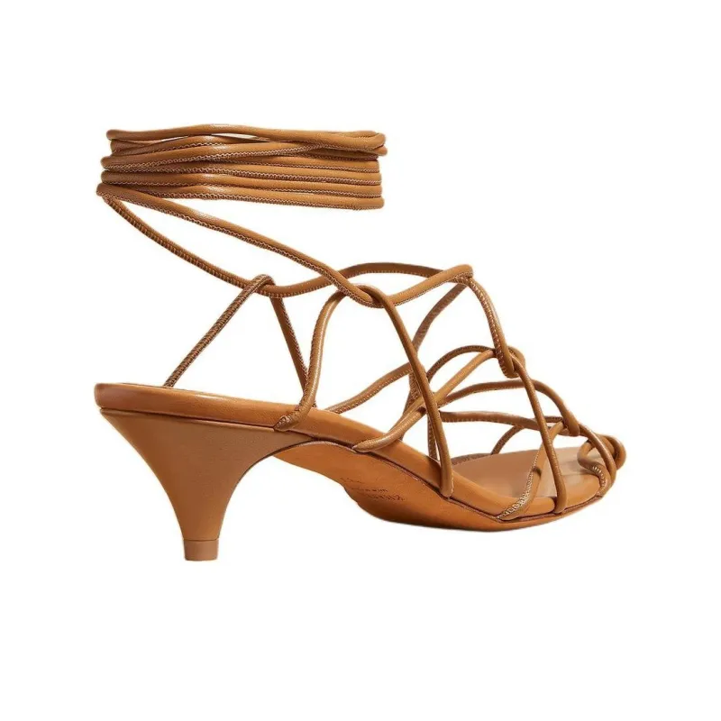 KHAITE Arden Strap Sandals Women's Brown-3