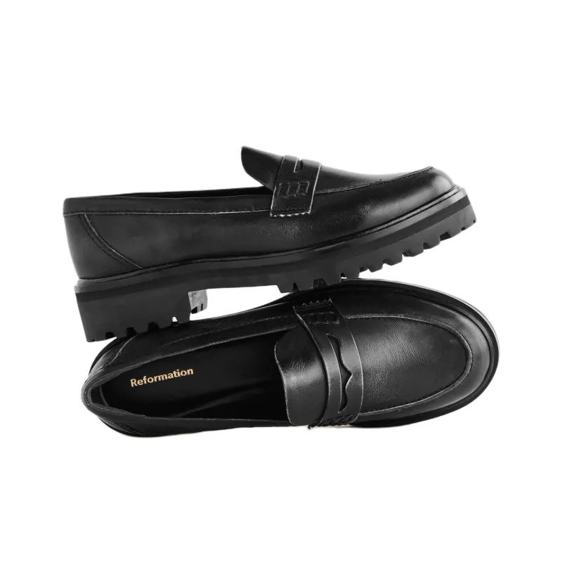 REFORMATION Agathea Loafers 3.5cm Women's Black-3