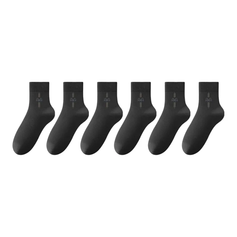 H YXIANG Mid Calf Socks Men's 6 Pack-9