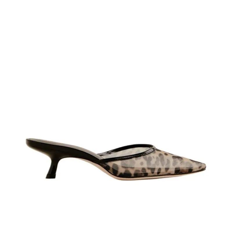 REFORMATION Wrap-toe Slippers Women's Black Brown-1